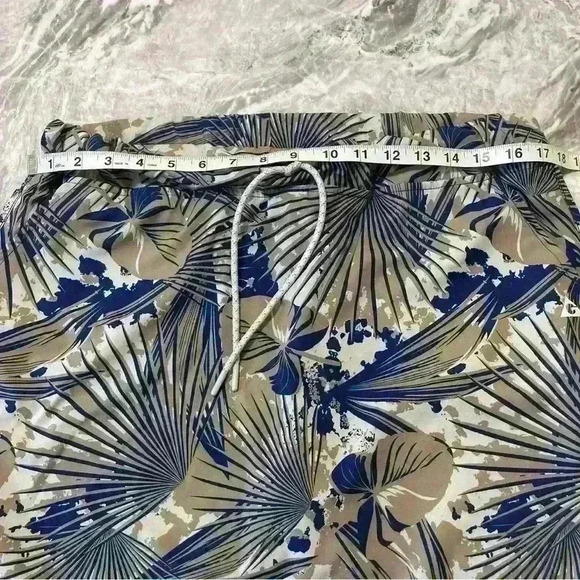 Gerry Size Large Skirt Shorts Green Blue Tropical Drawstring Pockets Athletic - Picture 6 of 10